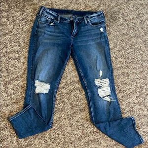 Boyfriend Fit Silver Jeans